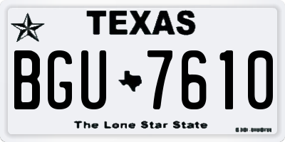 TX license plate BGU7610