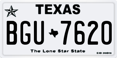 TX license plate BGU7620