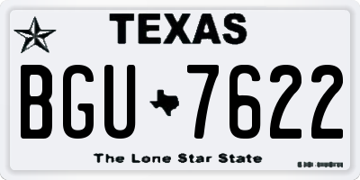 TX license plate BGU7622