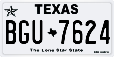 TX license plate BGU7624