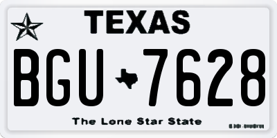 TX license plate BGU7628