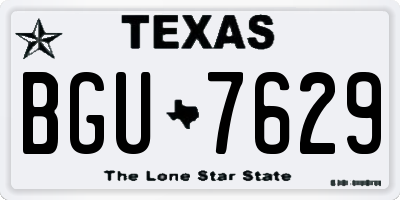 TX license plate BGU7629