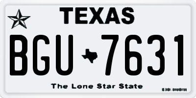 TX license plate BGU7631