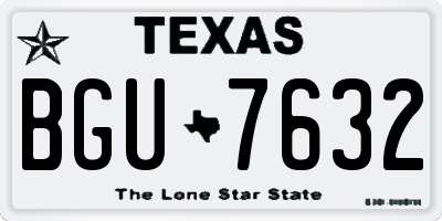 TX license plate BGU7632