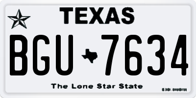 TX license plate BGU7634