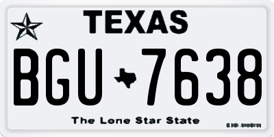 TX license plate BGU7638