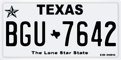 TX license plate BGU7642