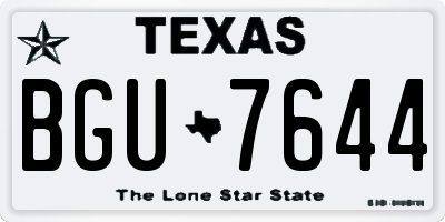 TX license plate BGU7644