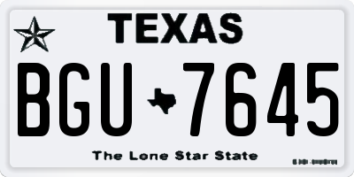 TX license plate BGU7645