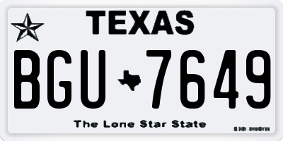 TX license plate BGU7649