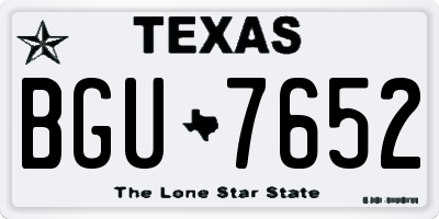 TX license plate BGU7652