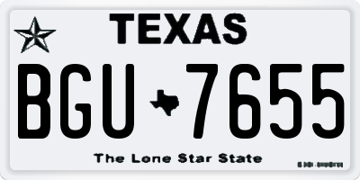 TX license plate BGU7655