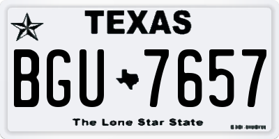 TX license plate BGU7657
