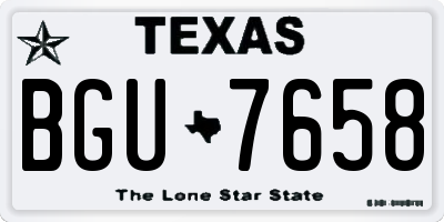 TX license plate BGU7658