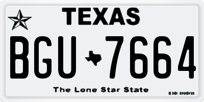 TX license plate BGU7664