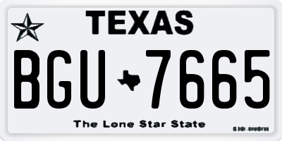 TX license plate BGU7665
