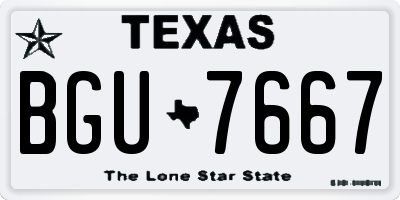TX license plate BGU7667