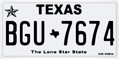 TX license plate BGU7674