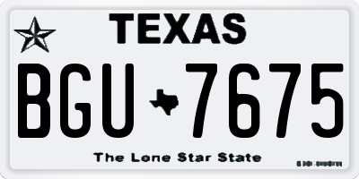 TX license plate BGU7675