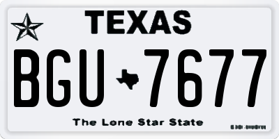 TX license plate BGU7677