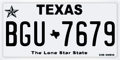 TX license plate BGU7679