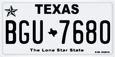TX license plate BGU7680