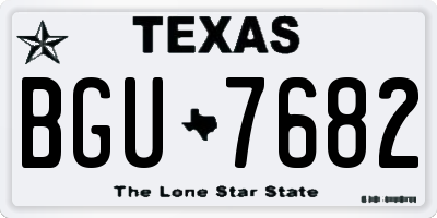 TX license plate BGU7682