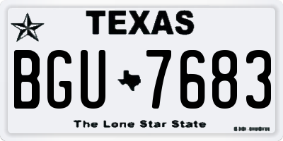 TX license plate BGU7683