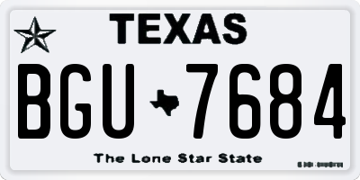 TX license plate BGU7684