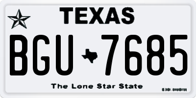 TX license plate BGU7685