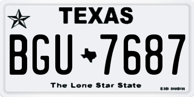 TX license plate BGU7687