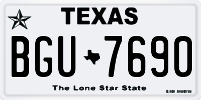 TX license plate BGU7690