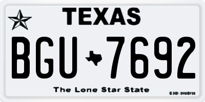 TX license plate BGU7692