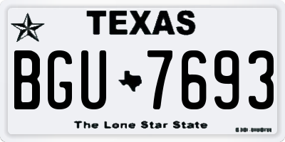 TX license plate BGU7693
