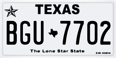 TX license plate BGU7702