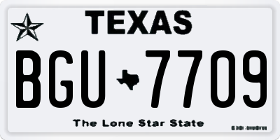 TX license plate BGU7709