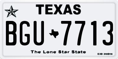 TX license plate BGU7713