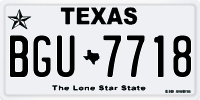 TX license plate BGU7718