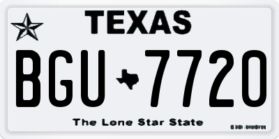 TX license plate BGU7720