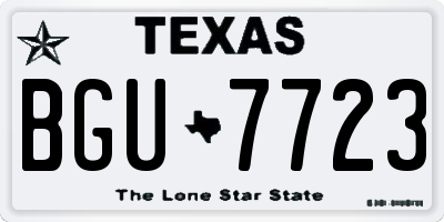 TX license plate BGU7723