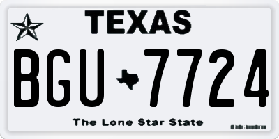 TX license plate BGU7724
