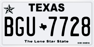 TX license plate BGU7728