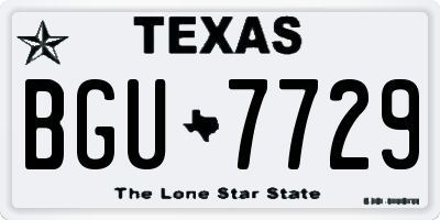 TX license plate BGU7729