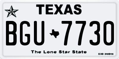 TX license plate BGU7730