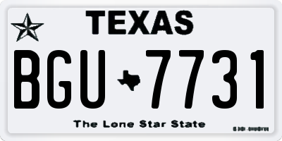 TX license plate BGU7731