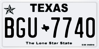 TX license plate BGU7740