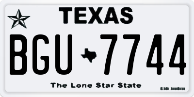 TX license plate BGU7744
