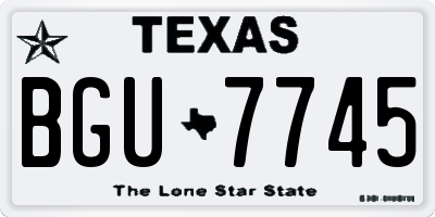 TX license plate BGU7745