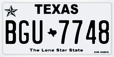 TX license plate BGU7748