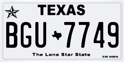 TX license plate BGU7749